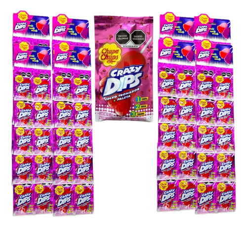 Paleta Pie Fresa Polvo Tronador 180p Crazy Dips Chupa Chups