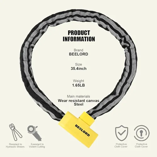 Beelord Bike Chain Lock 3ft Heavy Duty Bike Lock Anti-theft