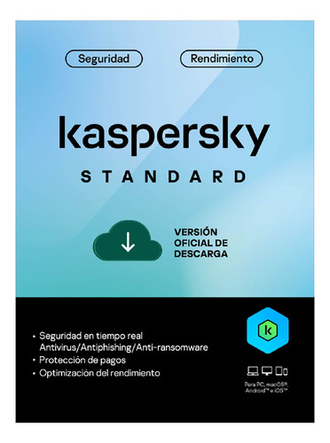 Antivirus Kaspersky Standard 3 Dispositivos 2 Años