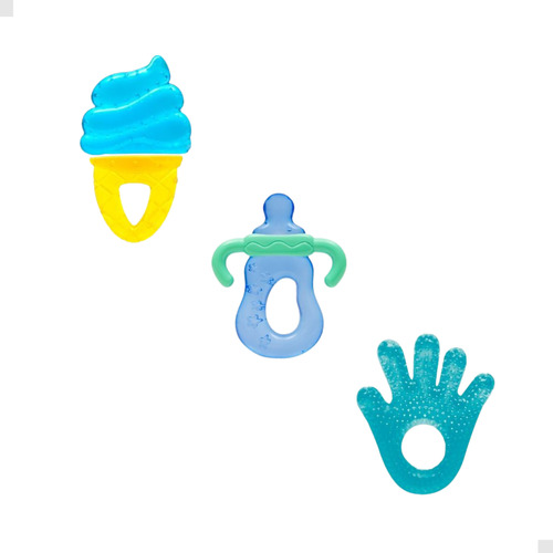 Mordedor Buba Com Água Para Bebê Kit Com 3