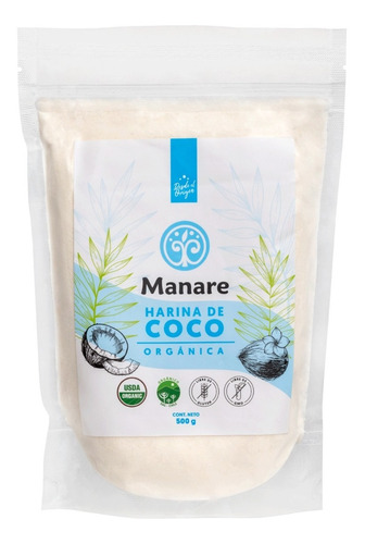 Harina De Coco Orgánica 500 G - Manare