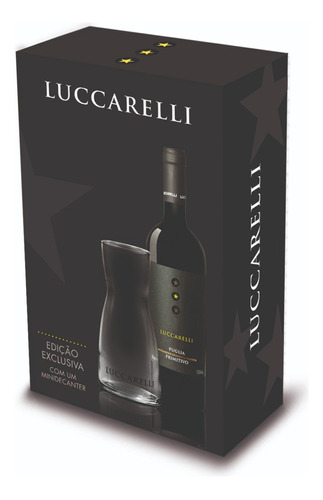 Kit Vinho Luccarelli Primitivo Puglia 750ml + Mini Decanter