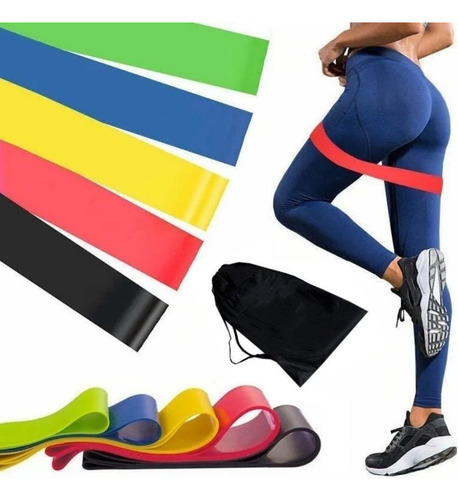 Kit 5 Faixas Elasticas Para Exercicios Multifuncional