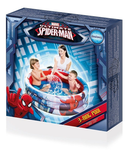 Imagen 1 de 3 de Pileta Inflable 122x30 Cm 3 Tubos-spiderman