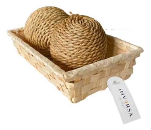 Panera Mimbre Bambu Picnic Redonda Artesanal Deco Oferta