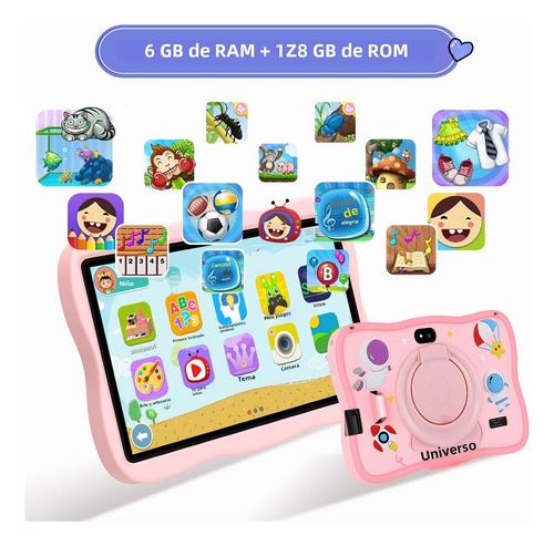 A15 Tableta Para Niños 7'' Con Funda Android 12 6+128gb
