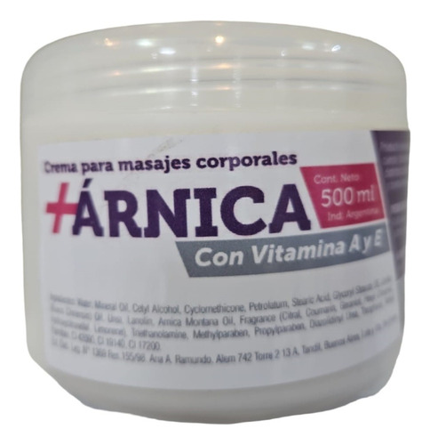 Crema Masajes Las Claras Con Arnica 500ml