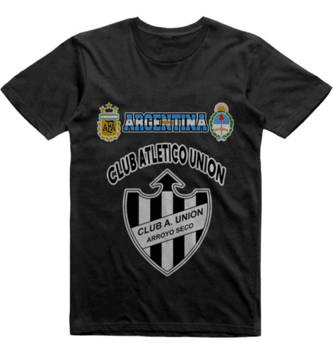 Remera Algodon Negra Club Union Arroyo Seco