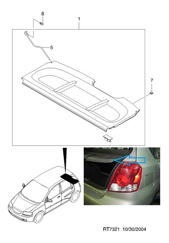 96538293 Tapicería O Repisa Porta Equipaje Aveo 5 Pta