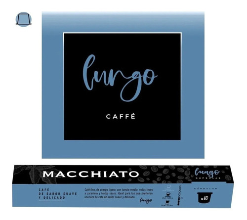 Capsulas Cafe Macchiato Nespresso Lungo X10u