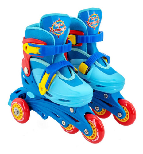 Imagem 2 de 7 de Patins Infantil Roller Tri-line Unitoys 1504 30-33 Azul