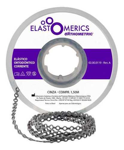 Elástico Corrente Médio - 1,5m - Cinza
