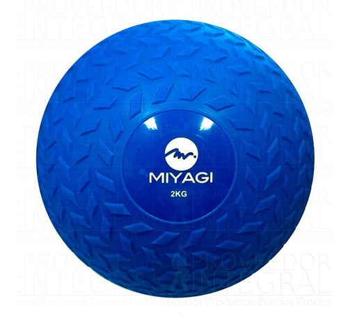 Balón Pelota Medicinal C/ Peso Inflable 2 Kg Azul Miyagi