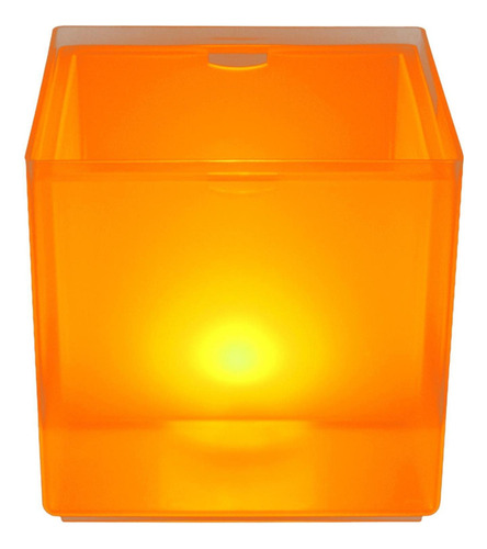 Cubo De Hielo Con Luz Led Amarilla, Enfriador Impermeable De