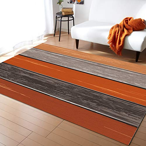 Alfombra De Grano De Madera Naranja, Alfombra Rectangul...