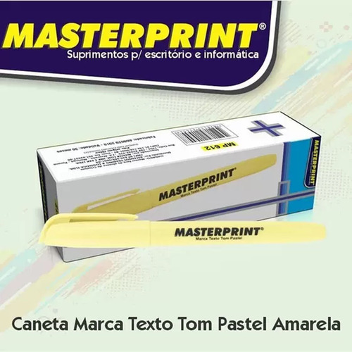 Marca Texto Pastel Amarelo Caixa Com 6 Unidades Masterprint