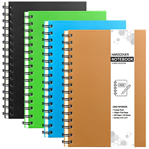 Juego De 4 Cuadernos Espirales A5 Tapa Dura, Cuadernos ...