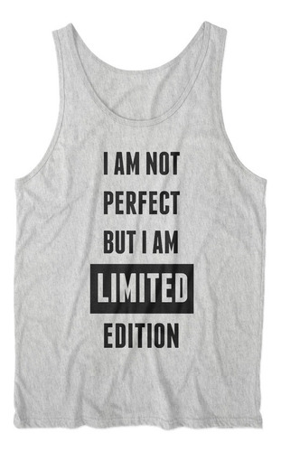 Musculosa I Am Not Perfect Frase Gris Melange