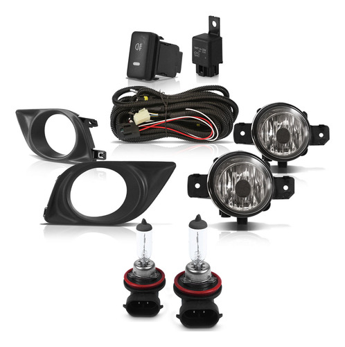 Farol Milha Versa 2012 A 2014 Moldura Lâmpadas Halógena H11