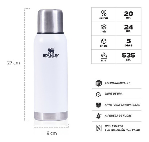 Imagen 2 de 3 de Stanley Termo Adventure 739 Ml De Acero Inoxidable