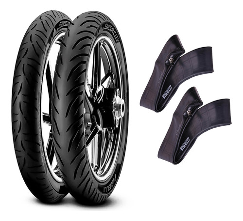 Kit Cubiertas Pirelli Super City Honda Cg Titan + Camaras C