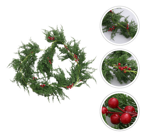 Ay 1pcs Bastón De Navidad Con Guirnalda Verde