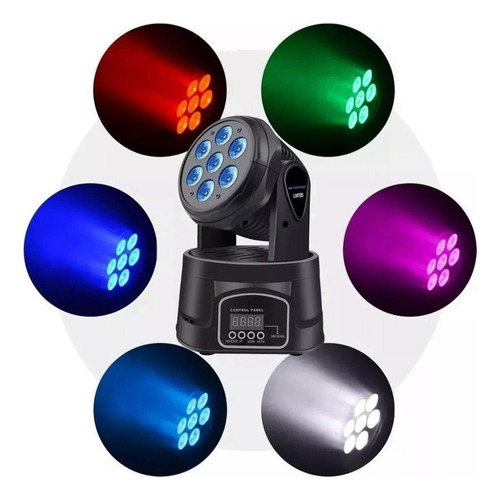 Cabeza Movil Robotico Par 7 Led Rgbw Dmx Fiesta Disco