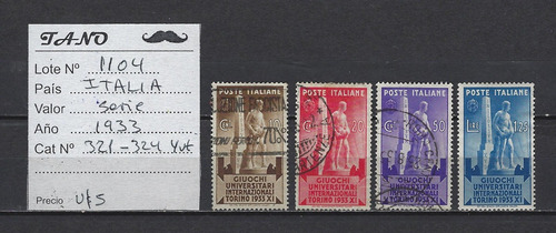 Lote1104 Italia Serie Estampillas 1933 Yvert# 321-324