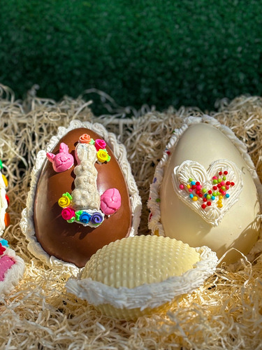 Pack X20 Huevos De Pascua Grandes Chocolate Negro Y Blanco