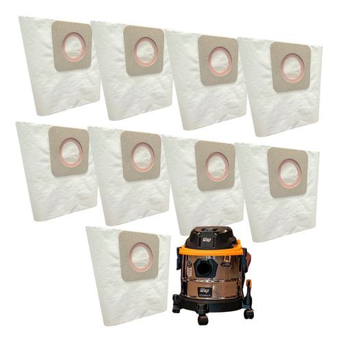Saco Aspirador Pó Wap Gtw Inox 15lt Kit 09 Refil Descartável
