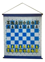 Comprar Tablero De Ajedrez  Mural De Enseñanza Enrollable Color Azul