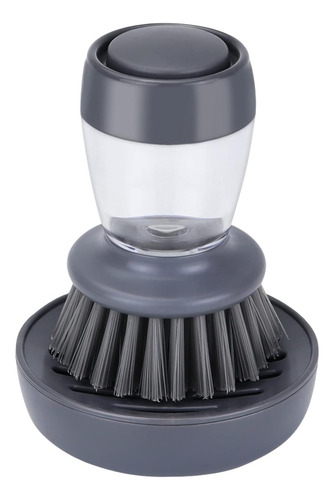 Cepillo Para Platos Con Dispensador De Jabón, Mango Gris Y C