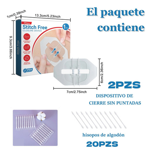 2 Tiras De Cierre Heridas De Emergencia Vendaje De Puntada