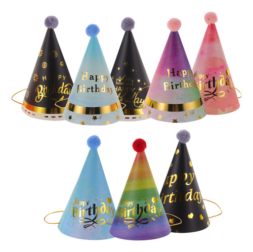 Sombrero Y Tarta Para Decoración De Cumpleaños, 8 Unidades