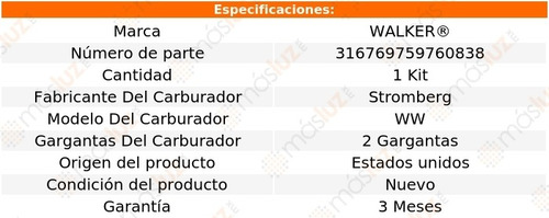 Set Reparar Carburador Fury 8 Cil 4.5l 1964/1965 Walker