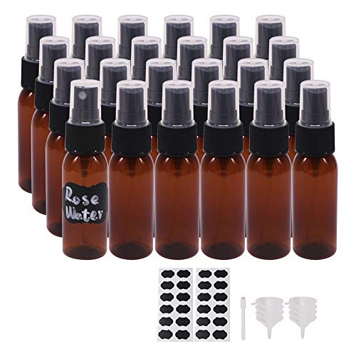 Bpfy Botellas De Spray Plásticas Ámbar 1 Oz 24 Pack Para Des