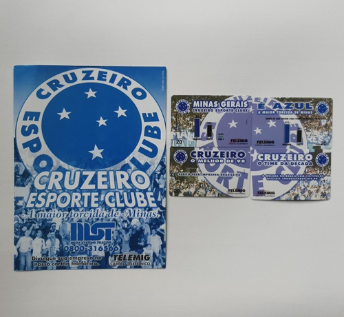 4 Cartão Telefônico Futebol Coleção Kit Cruzeiro Com Folder