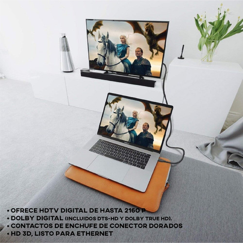 Imagen 10 de 10 de Cable Hdmi 2 Metros Ps3 / 4 / 5 Xbox Laptop Pc Full Hd 1080p