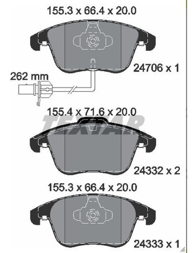 Imagen 7 de 12 de Juego De Pastillas Delanteras Audi A5 Marca Textar Alemanas