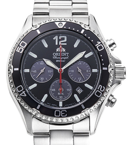 Reloj Cronografo Orient Mako Solar Ra-tx0202b10b Chiarezza Plateado Negro Negro