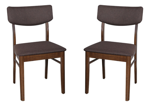 Sillas De Comedor Moderna Tapizadas Brandson Set X2 Nogal Cantidad De Sillas Por Set 2 Color De La Estructura De La Silla Marrón Color Del Asiento Marrón