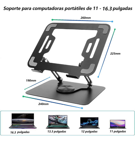 Suporte Para Laptop, Base Para Laptop, Rotação De 360°,