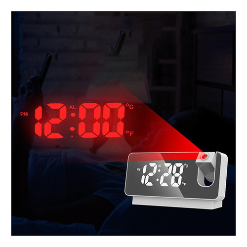 Proyector Led Digital Reloj Despertador Pared Techo Color Fix