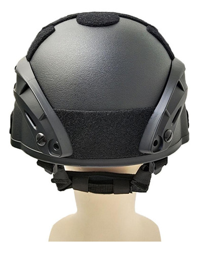 Casco Militar Táctico Abs Cs Con Montaje Nvg Y Rieles Negro