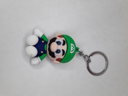 Figura Keychain Super Mario Bross Mario Gorro Verde 6 Cm