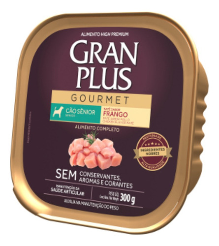 Patê Gran Plus Para Cães Sênior Frango 300g