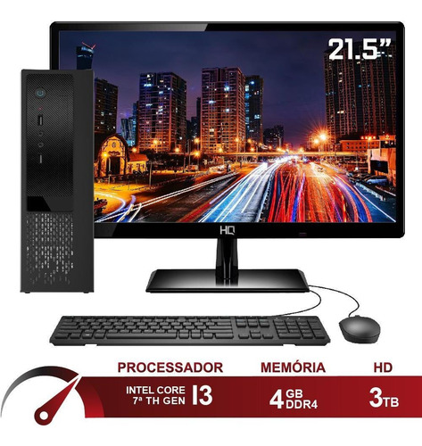 Computador Completo Intel I3 7100 4gb Hd 3tb Skill Speedup