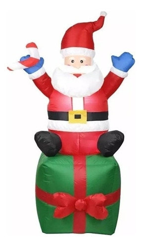 Papá Noel Navideño Inflable, Decoración Navideña, Led, 1,80