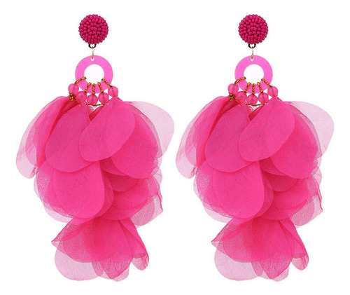 Pendientes Florales De Tela Hechos A Mano Para Mujer