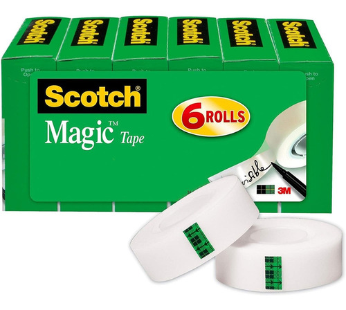Scotch Magic Tape, 6 Rolls, Numerous Applications, Invisible